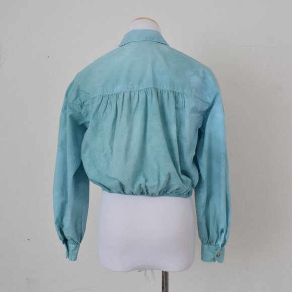 Vintage 90s Crop All Cotton‎ Tie Down Blouse size S - Picture 4 of 10